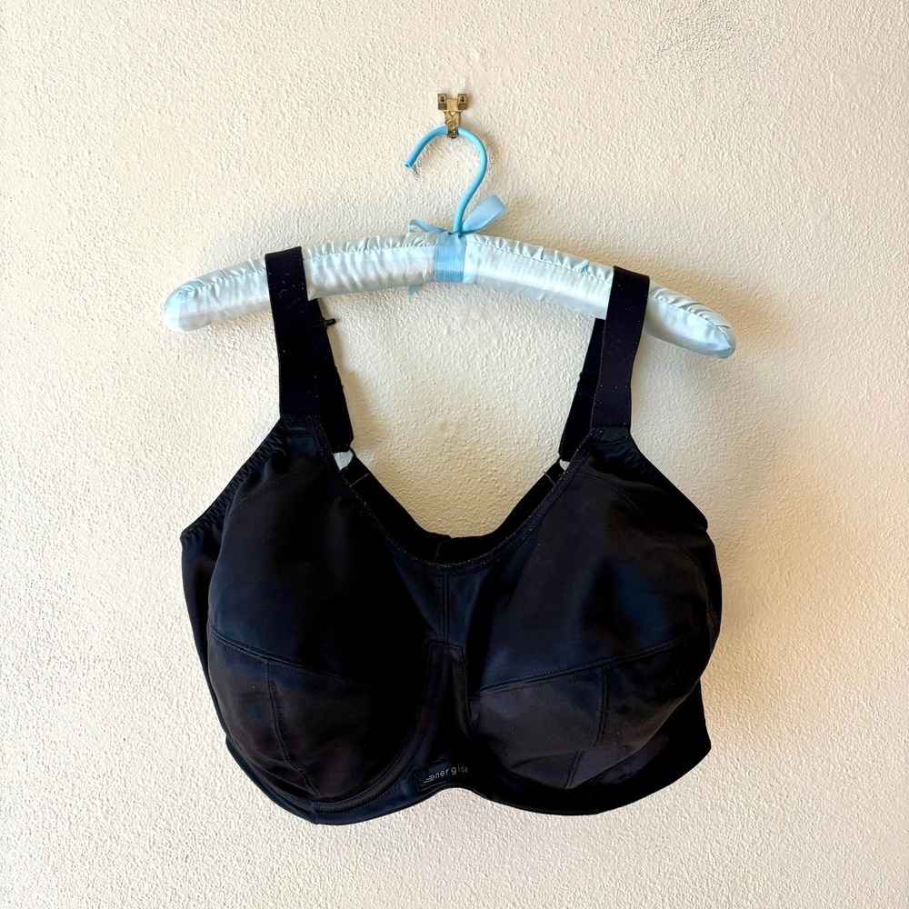 Elomi Energise Sports Bra Black Underwire High Impact Racerback EL8041BLK 36J US